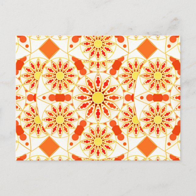 Mandala-Muster, Ziegelrot, Rost, Gold Postkarte (Vorderseite)
