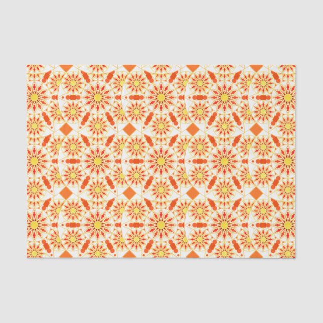 Mandala-Muster, Ziegelrot, Rost, Gold Seidenpapier (Vorderseite)
