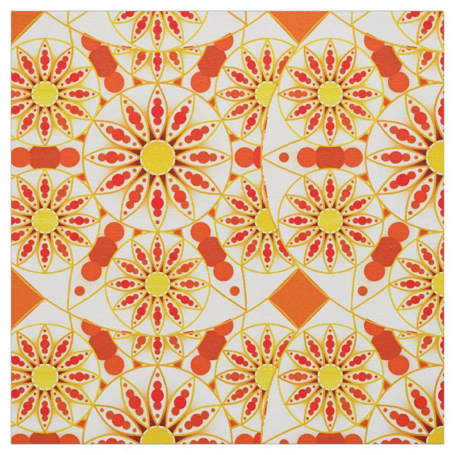 Mandala-Muster, Ziegelrot, Rost, Gold Stoff (Muster)
