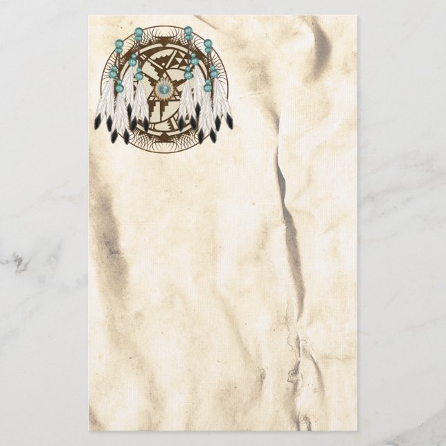 Mandala Native American Stationery Briefpapier (Vorderseite)