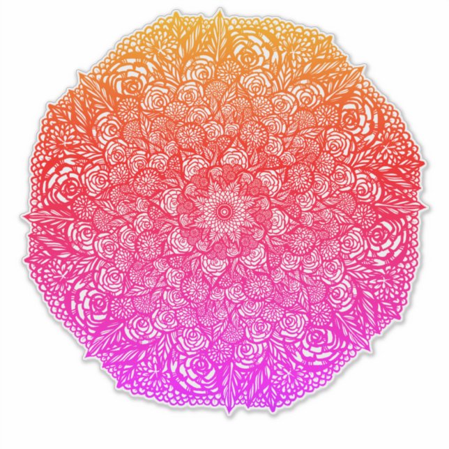 Mandala Nature Floral Aufkleber (Vorderseite)