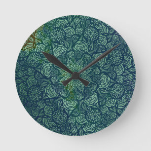 Mandala Nature Floral Blume Mandalase Runde Wanduhr