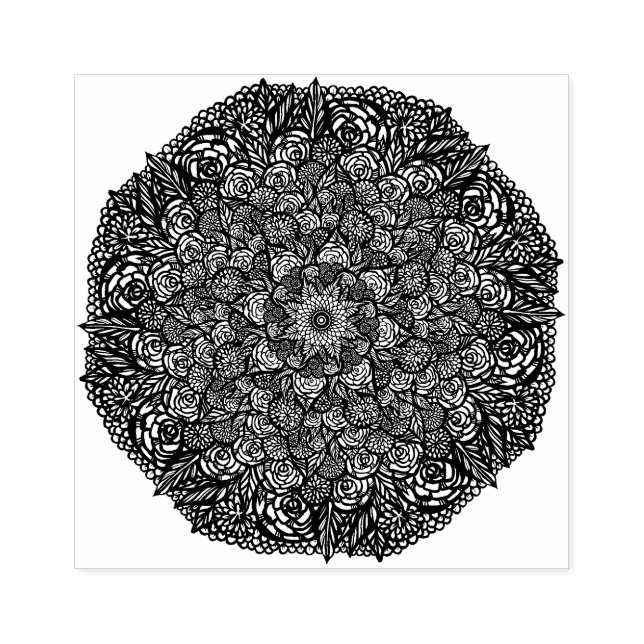Mandala Nature Floral Gummistempel (Prägung)