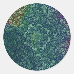 Mandala Nature Floral Runder Aufkleber
