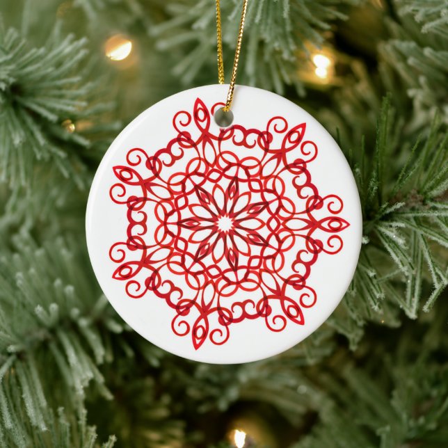 Mandala Niedliche Weihnachten Keramik Ornament (Baum)