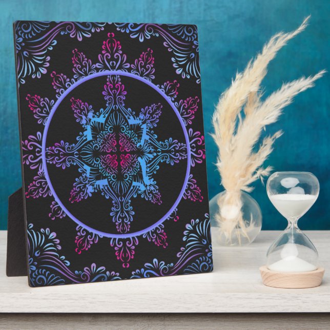 Mandala Night Blume Fotoplatte (Seite)