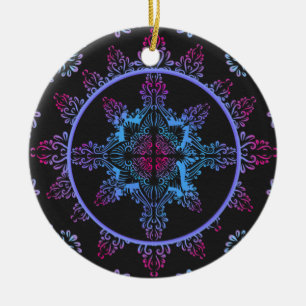Mandala Night Blume Keramikornament
