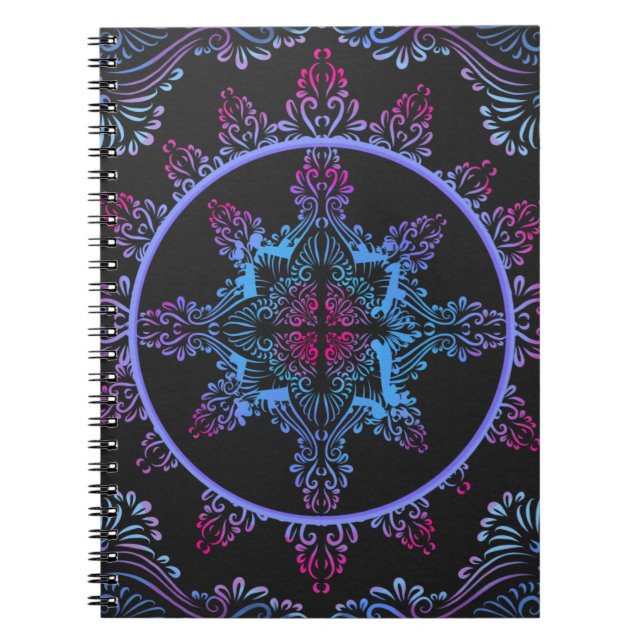 Mandala Night Blume Notizblock (Vorderseite)