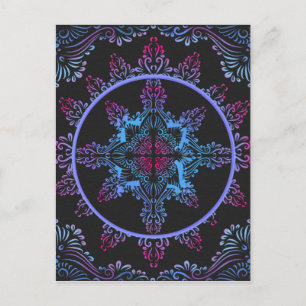 Mandala Night Blume Postkarte