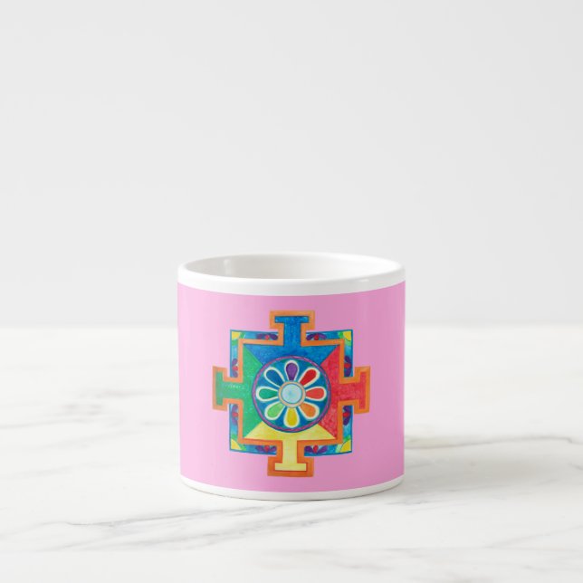 Mandala of Creation Watercolor Espressotasse (Vorderseite)