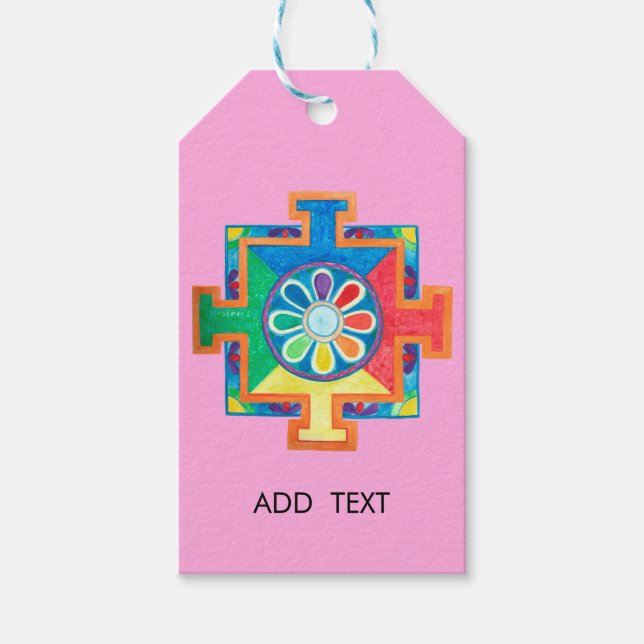 Mandala of Creation Watercolor Geschenkanhänger (Vorderseite)