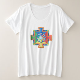 Mandala of Creation Watercolor Große Größe T-Shirt