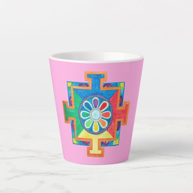 Mandala of Creation Watercolor Milchtasse (Vorderseite)