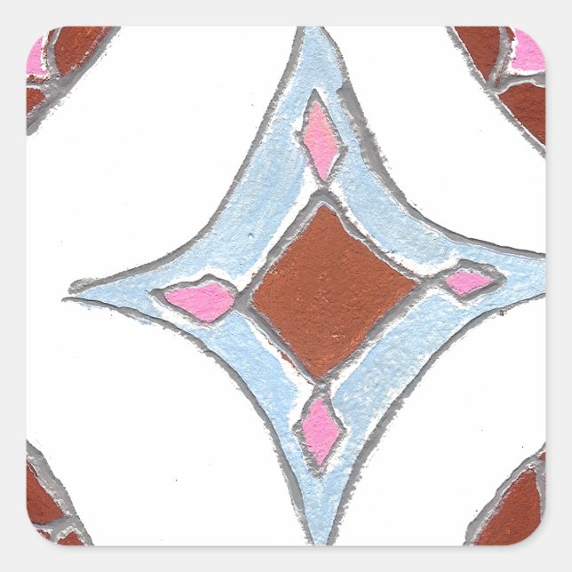 Mandala Ölgemälde Kunst drucken Quadratischer Aufkleber (Vorderseite)