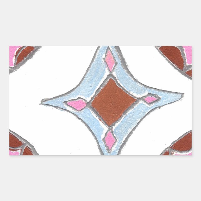 Mandala Ölgemälde Kunst drucken Rechteckiger Aufkleber (Vorderseite)