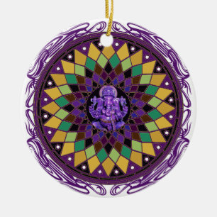 Mandala OM Ganesh Keramikornament