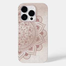 Mandala Om Glitzer Rose Gold Dusty Pink Yoga Yoga Case-Mate iPhone 14 Pro Hülle