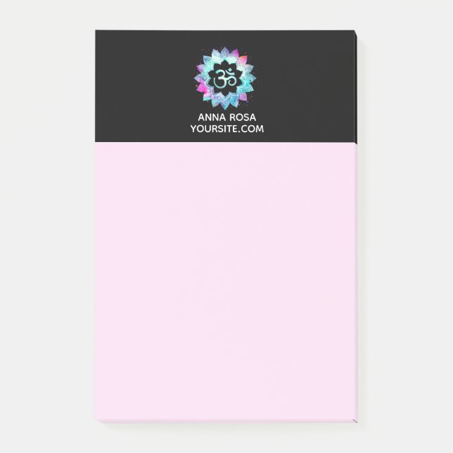 *~* Mandala-OM-Om-Lotos-Blume Post-it Klebezettel (Vorderseite)