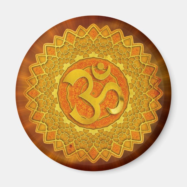MANDALA OM - orange | red shine Magnet (Vorne)