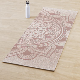 Mandala Om Rose Gold Glitzer Chic Stilvolle Übung Yogamatte