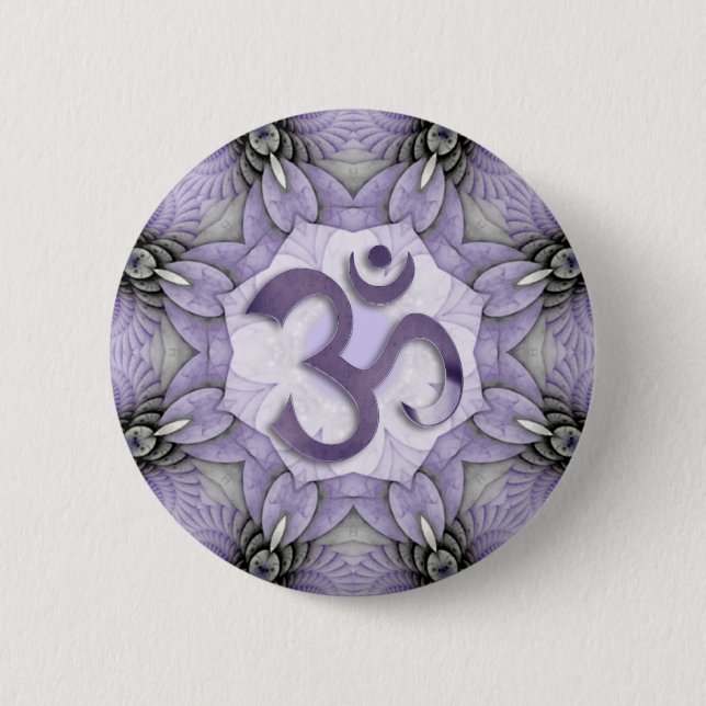 MANDALA OM - violet Button (Vorderseite)