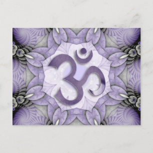 MANDALA OM - violett Postkarte