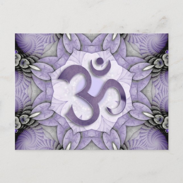 MANDALA OM - violett Postkarte (Vorderseite)