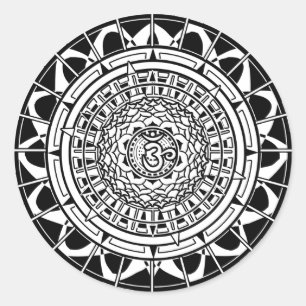 Mandala Om (weiß) Aufkleber