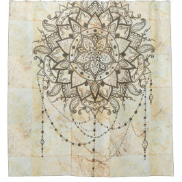 Mandala on Marble  Duschvorhang