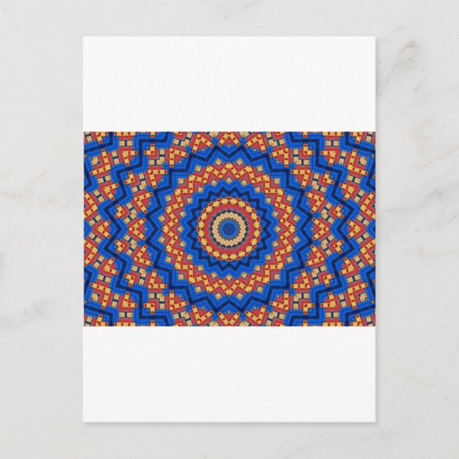 Mandala orange blau postkarte (Vorderseite)