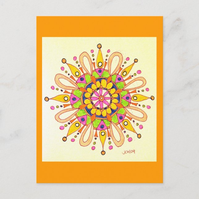 Mandala Original Zeichnend Postkarte (Vorderseite)