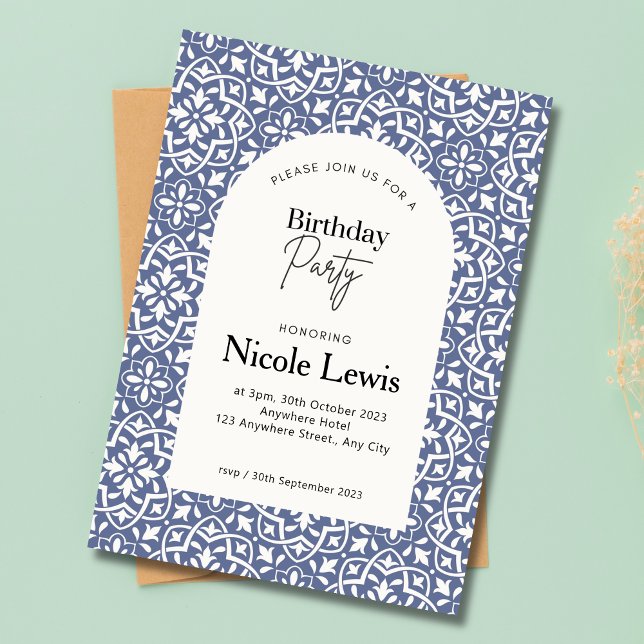 Mandala Ornament & Arabischer Muster Lavendel Einladung (Von Creator hochgeladen)