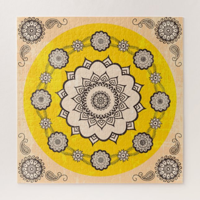 Mandala Ornamental: Ethnic Style Design. Puzzle (Vertikal)