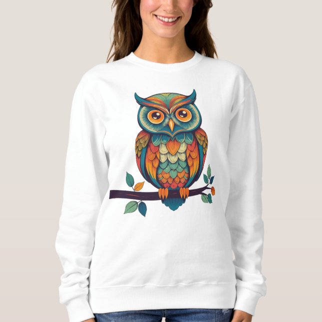 Mandala Owl Sweatshirt (Vorderseite)