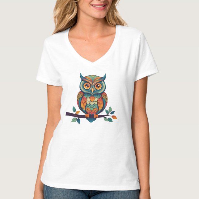 Mandala Owl T-Shirt (Vorderseite)