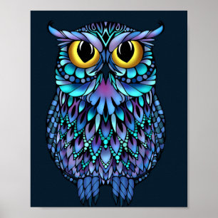 Mandala Owl Wall Art Poster