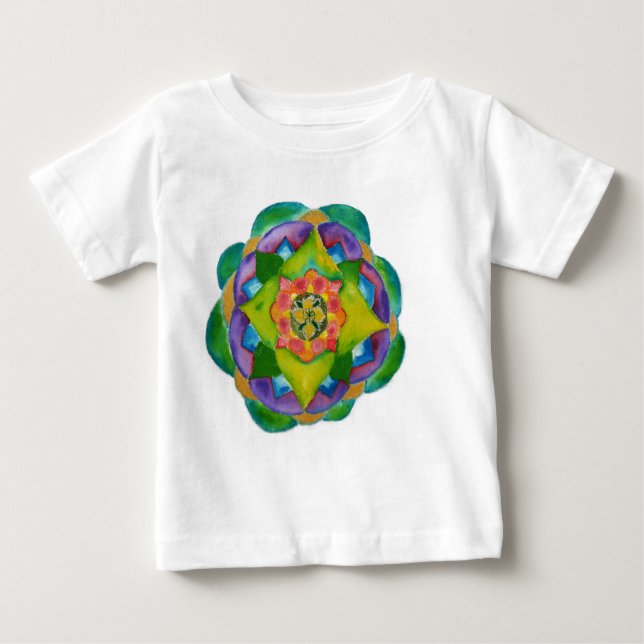 Mandala Painting Säugling T - Shirt, White Baby T-shirt (Vorderseite)