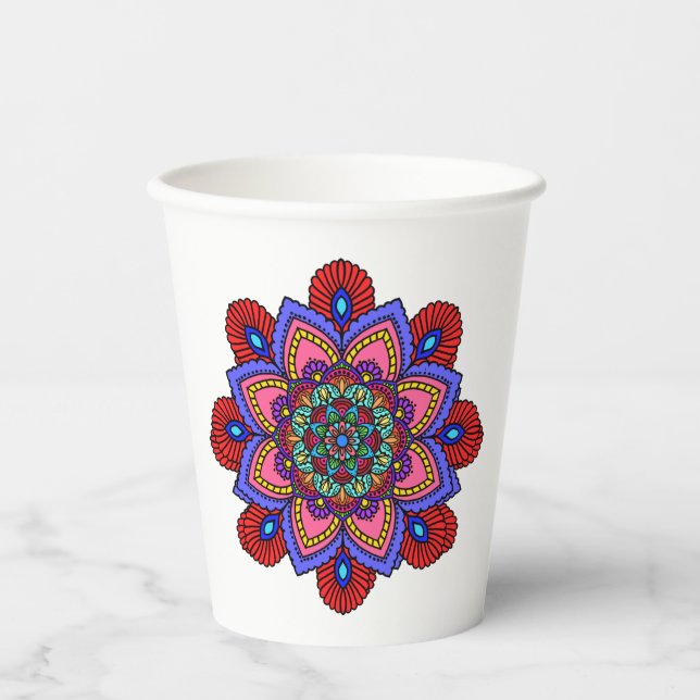 Mandala-Papierbecher Pappbecher (Vorderseite)