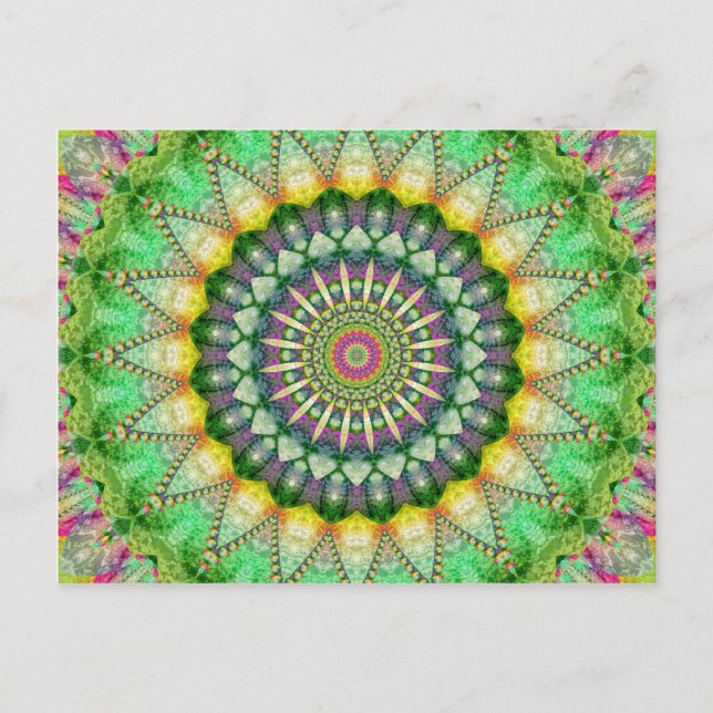 Mandala Patchwork Nr.1 erstellt von Tutti Postkarte (Vorderseite)