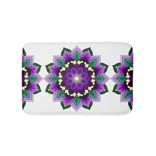Mandala Pattern 02 in purple Badematte (Vorderseite)