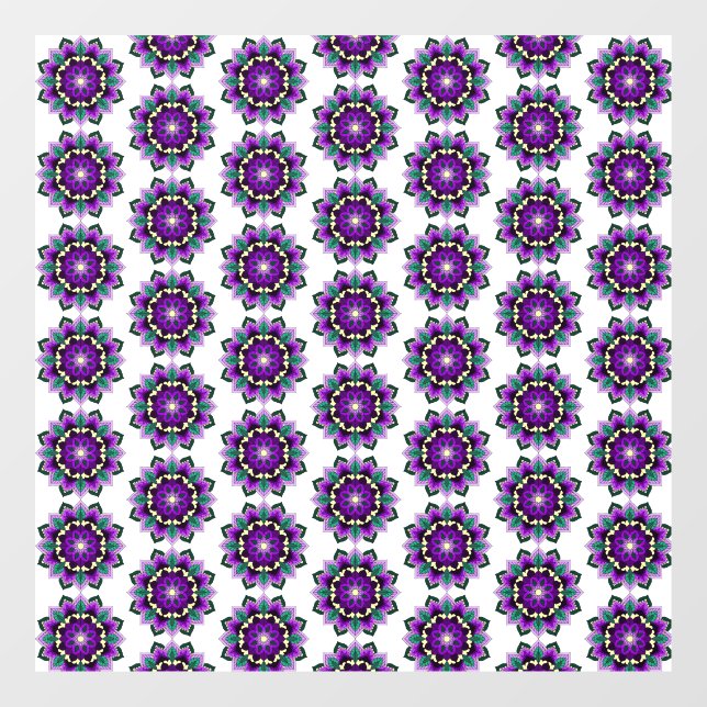 Mandala Pattern 02 in purple window cling Fensteraufkleber (Blatt)