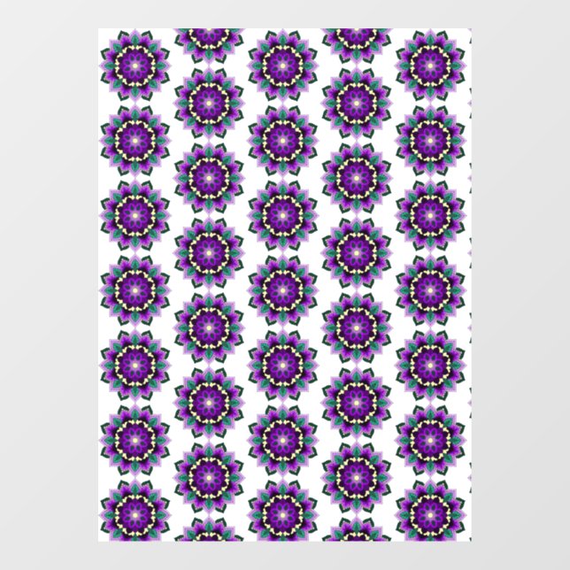 Mandala Pattern 02 in purple window cling Fensteraufkleber (Blatt)