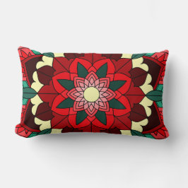 Mandala Pattern 02 in red Lumbar Cushion Lendenkissen