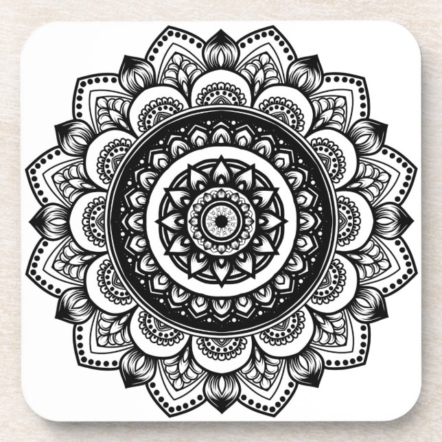 Mandala Pattern Beverage Coaster Getränkeuntersetzer (Vorderseite)