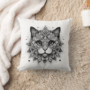 Mandala Pattern Cat Design Kissen