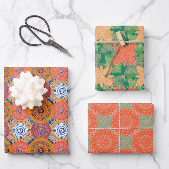 Mandala Pattern Designs Geschenkpapier Set (Vorderseite)