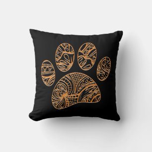 Mandala Pattern Dog Paw Print Kissen