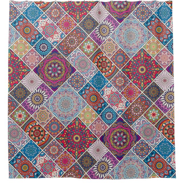 Mandala Pattern Duschvorhang (Vorderseite)