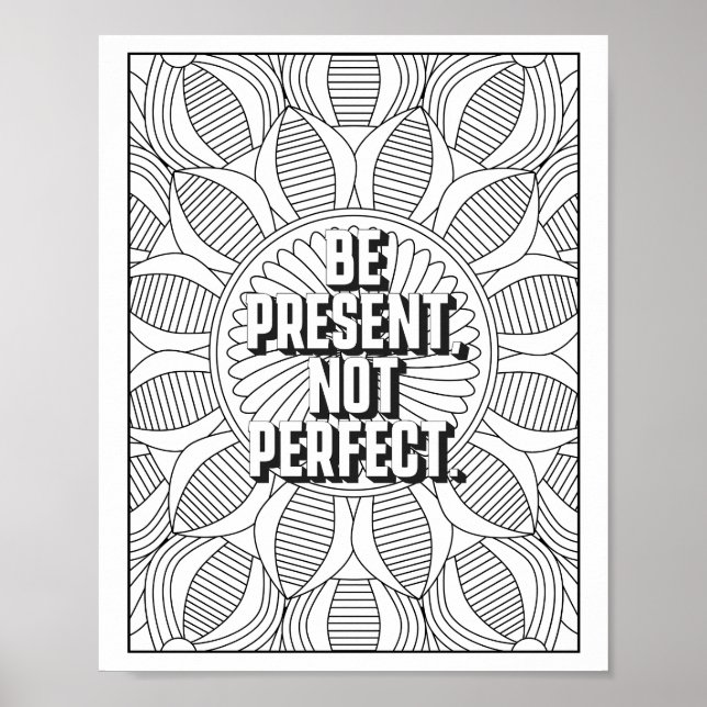 Mandala Pattern Färben Seite ACHTUNG Zitat Poster (Vorne)