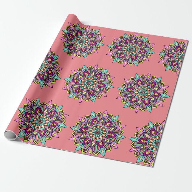 Mandala Pattern Geschenkpapier (Ungerollt)